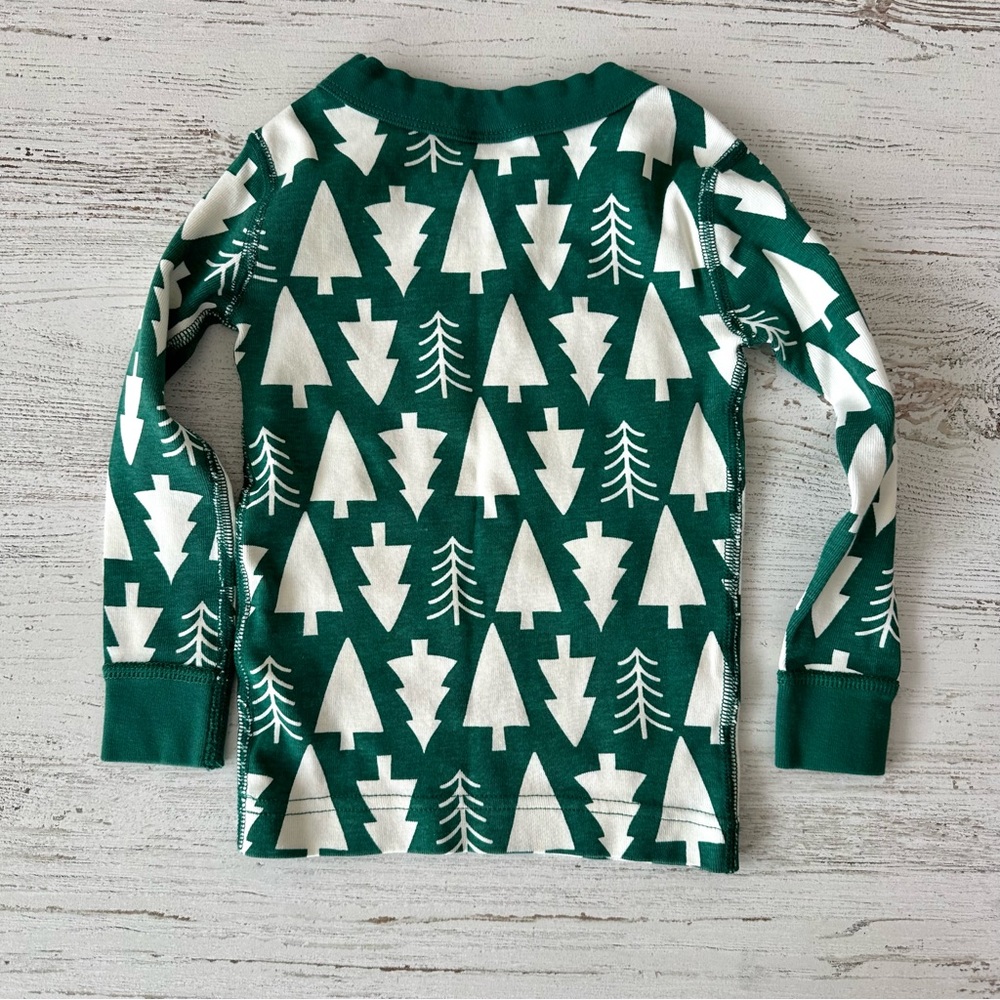 *3/$20* HANNA ANDERSSON Christmas Tree Holiday Green Pajama Top Long Sleeve 3T - Picture 5 of 5